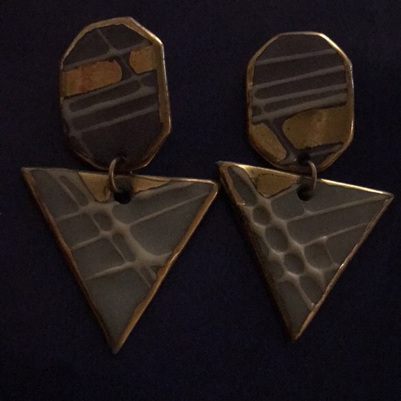 Vintage art  deco earrings - Picture 2 of 4